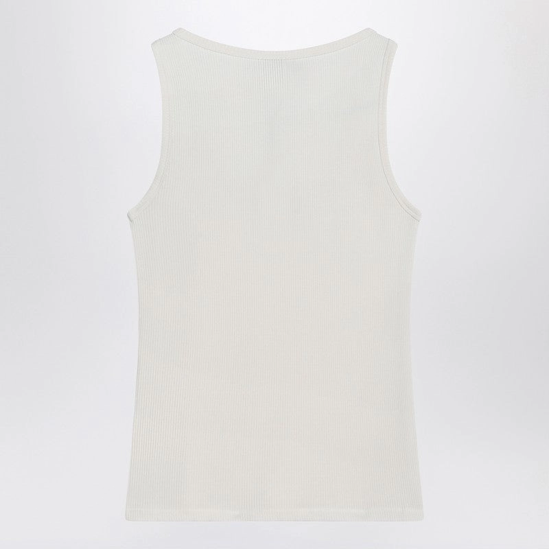 Calvin Klein Women's ivory Ribbed Tank Top