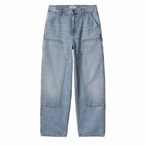 Carhartt WIP Womens Brandon Double Knee Pant Blue Burst Washed womens pants flash sale