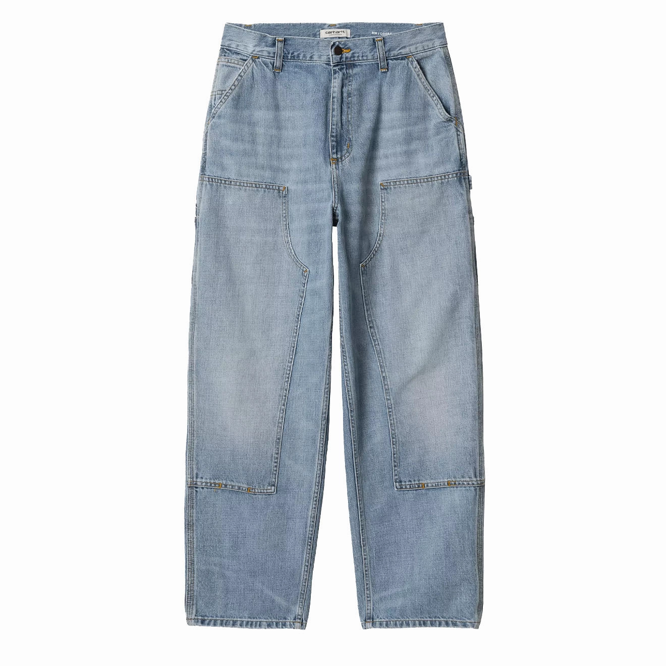 Carhartt WIP Womens Brandon Double Knee Pant Blue Burst Washed womens pants flash sale