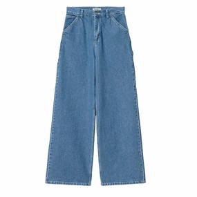 Carhartt WIP Womens Jens Pant Blue Heavy Stone Wash womens pants flash sale