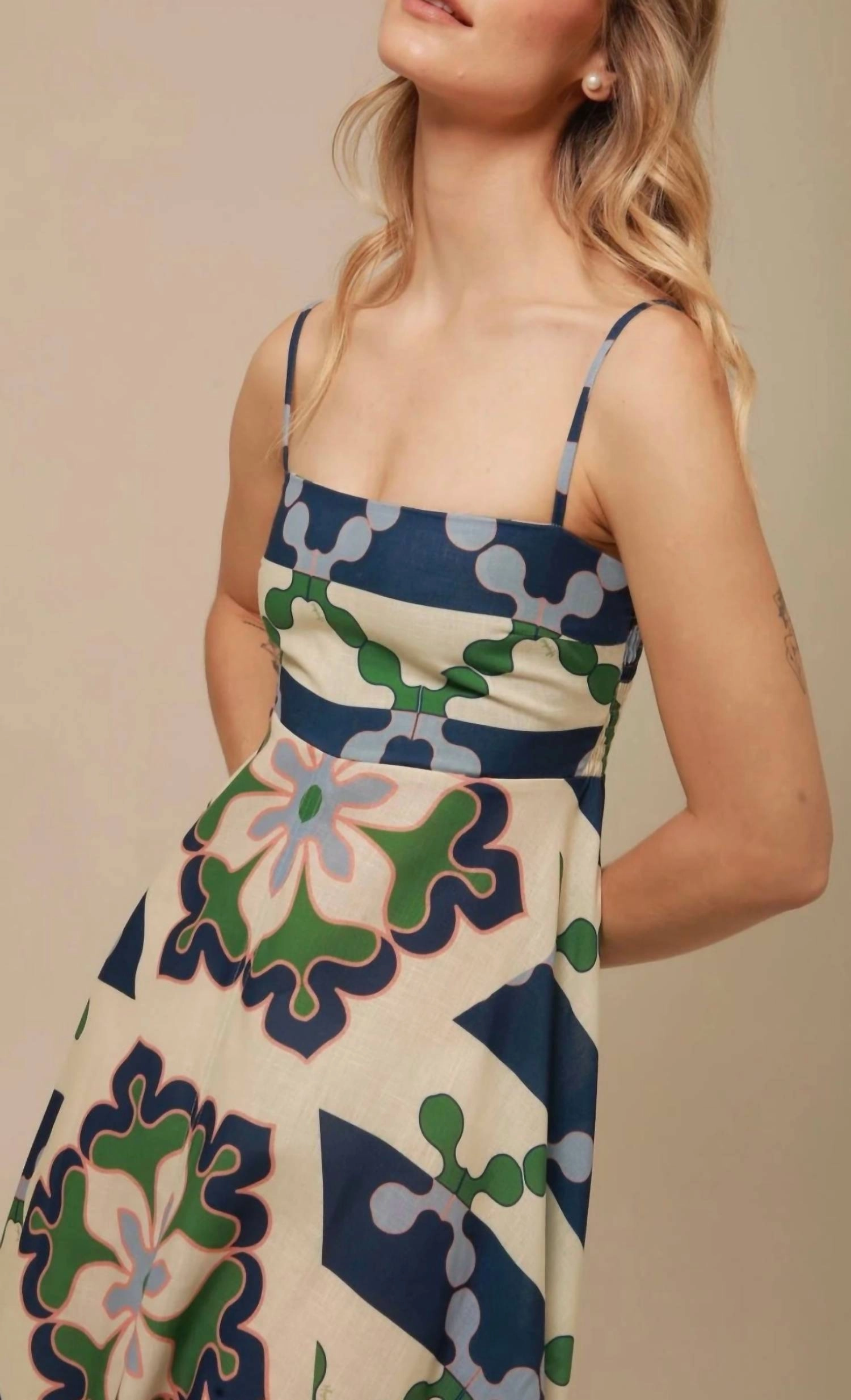 Carla Dress In Blue Multi