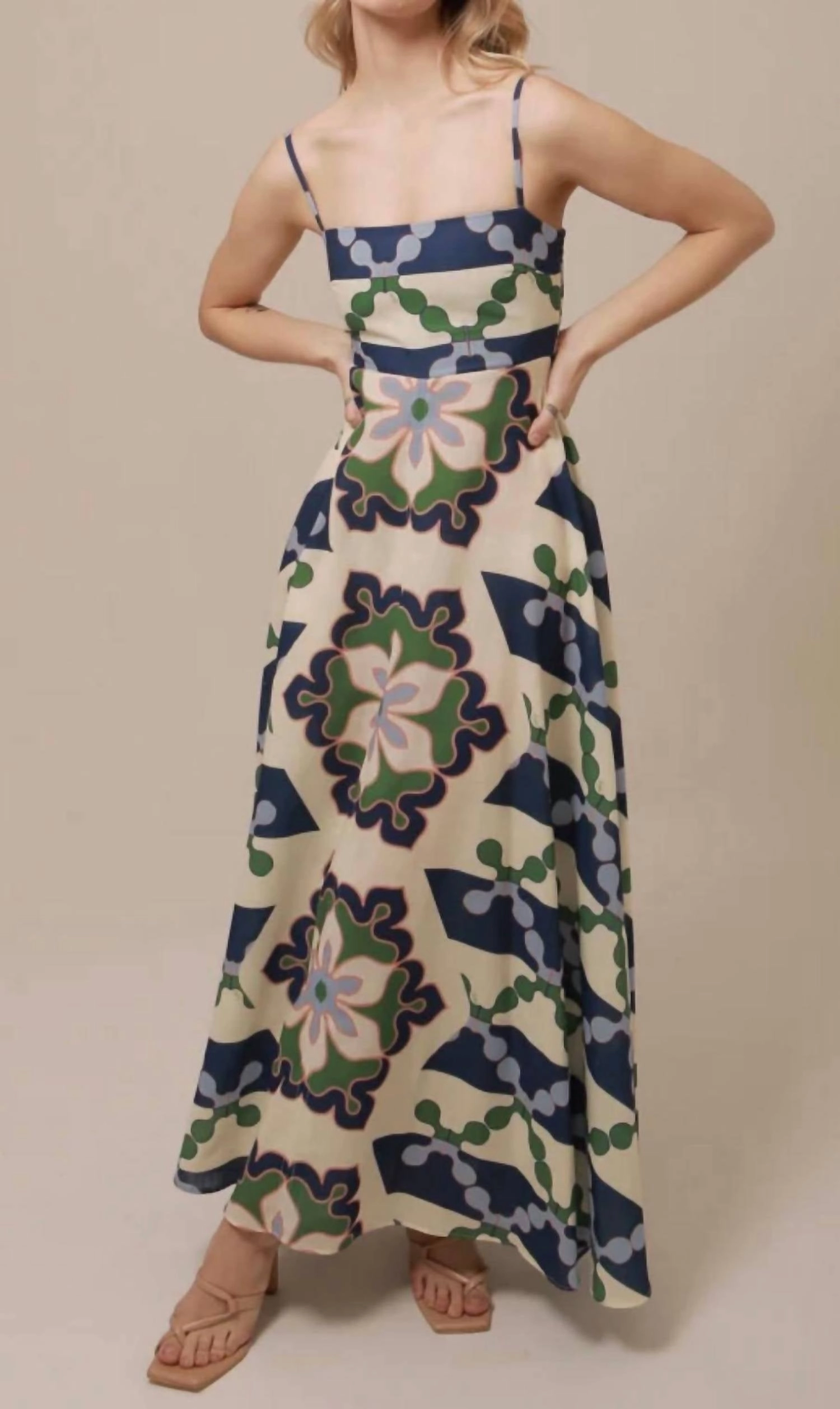 Carla Dress In Blue Multi