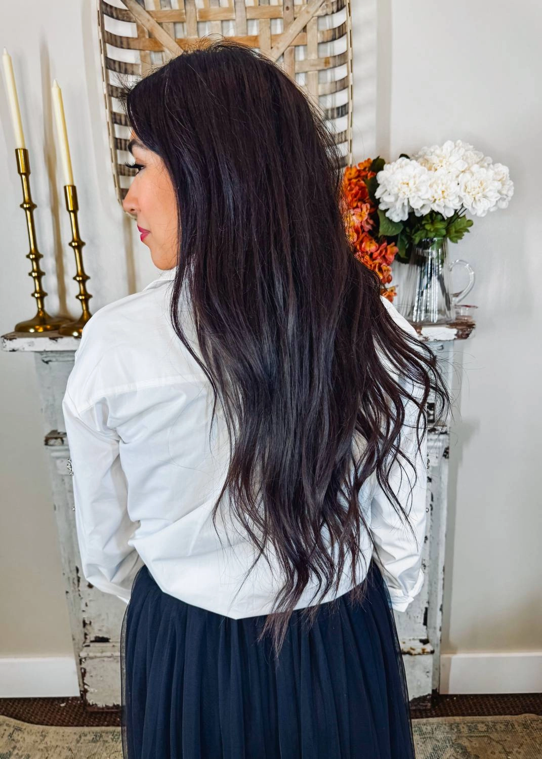 Carly Rhinestone Top In White