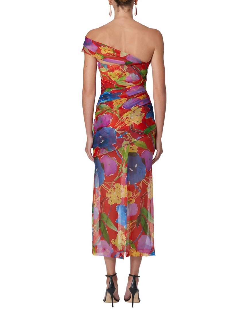 Carolina Herrera Ruched Silk Midi Dress