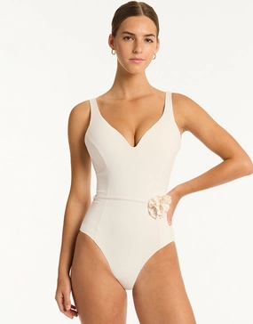 Casa Del Mar Plunge Swimsuit - Coconut Sea Level - Sea Level swimwear clearance