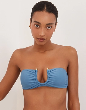 Cave Cora Bandeau Bikini Top - Blue ViX Paula Hermanny - ViX swimwear outlet