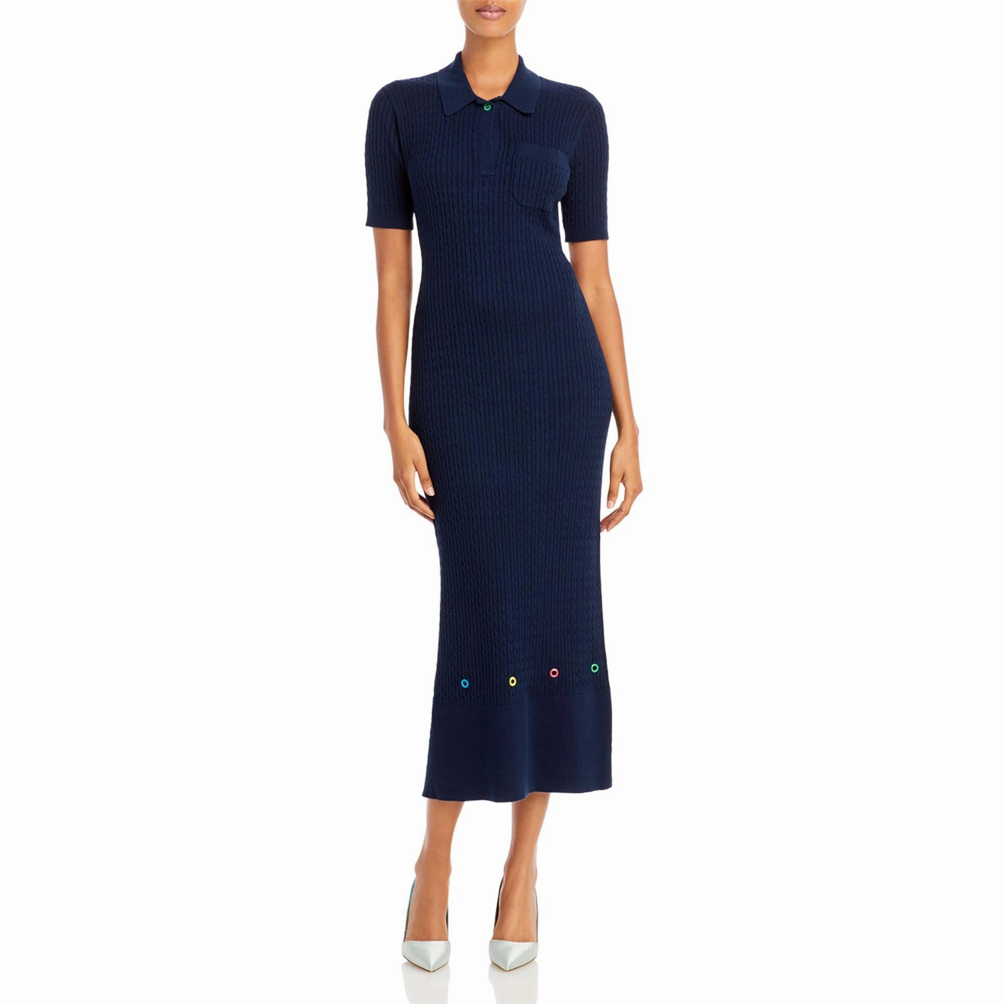 Cecily Womens Cable Knit Long Maxi Dress