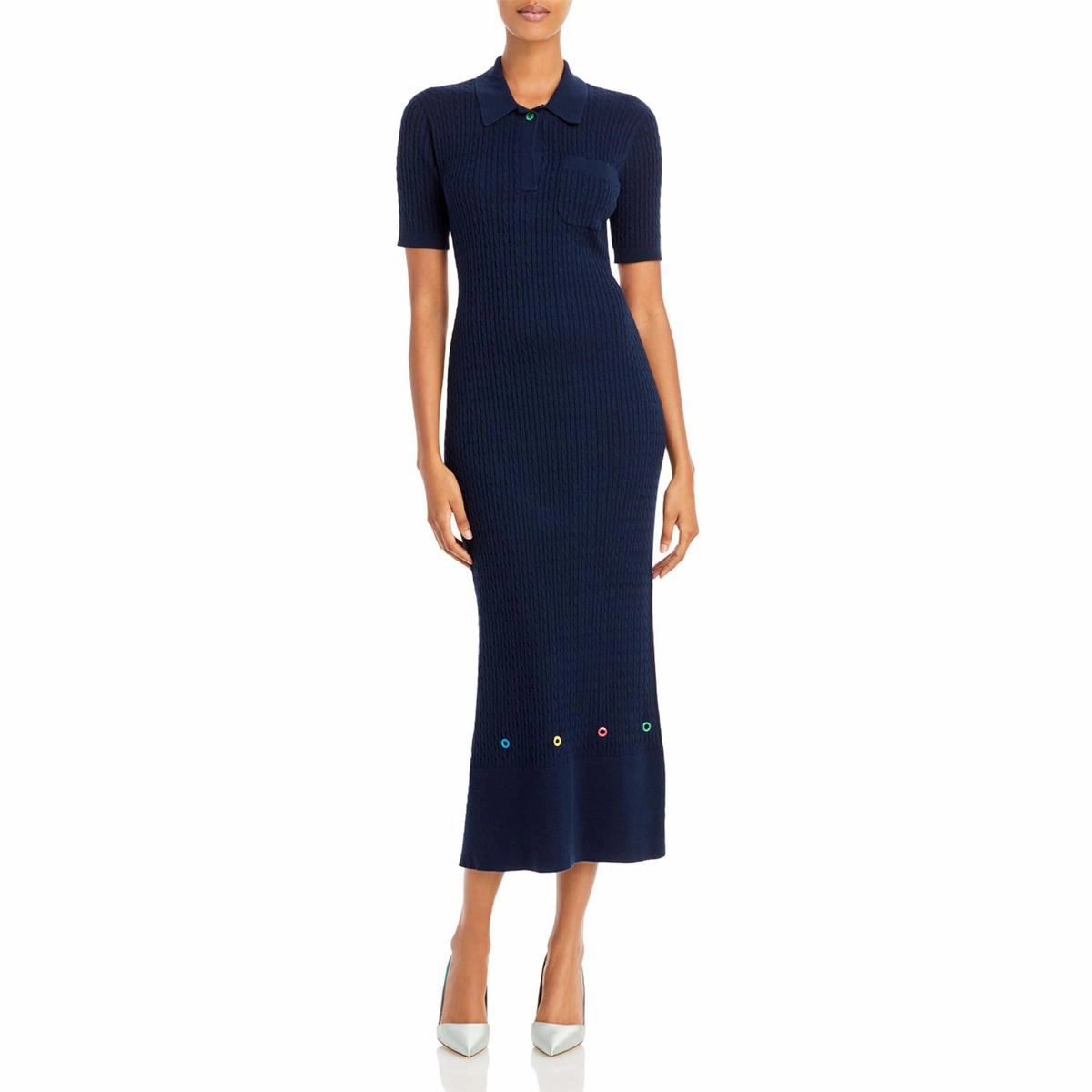 Cecily Womens Cable Knit Long Maxi Dress