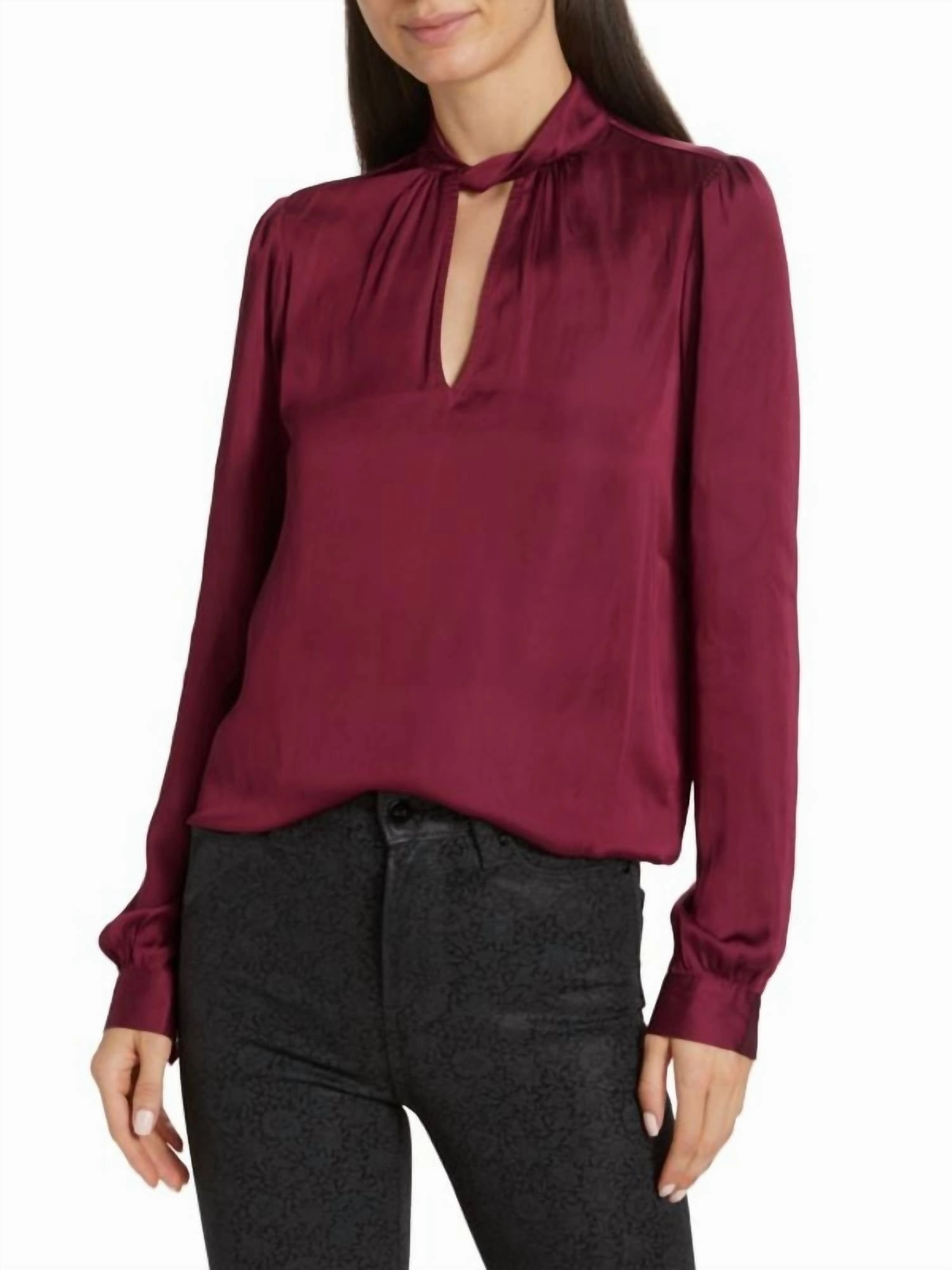 Ceres Twist Neck Top In Mulberry