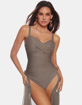 Ceylan Underwired Crossover Swimsuit - Sable Roidal - Roidal activewear best price