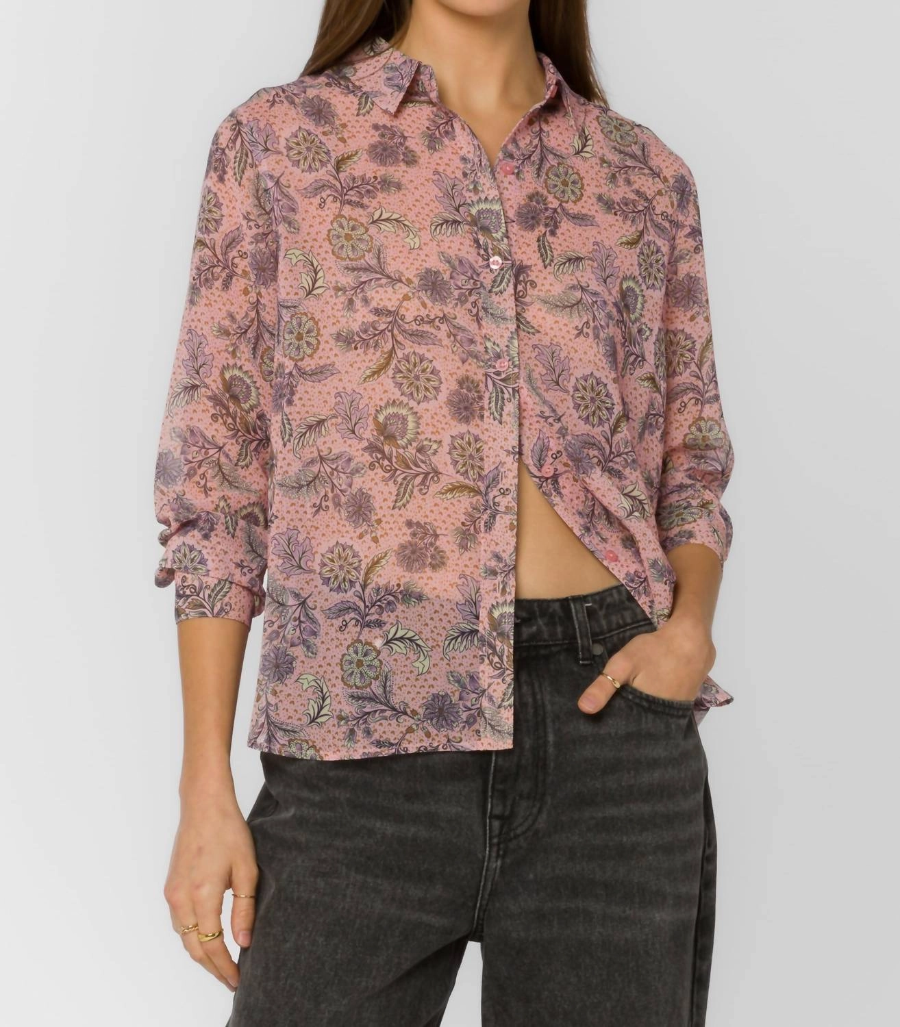 Chanelle Long Sleeve Blouse In Kawaii Bloom