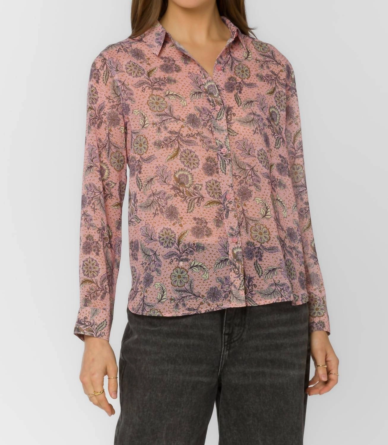 Chanelle Long Sleeve Blouse In Kawaii Bloom