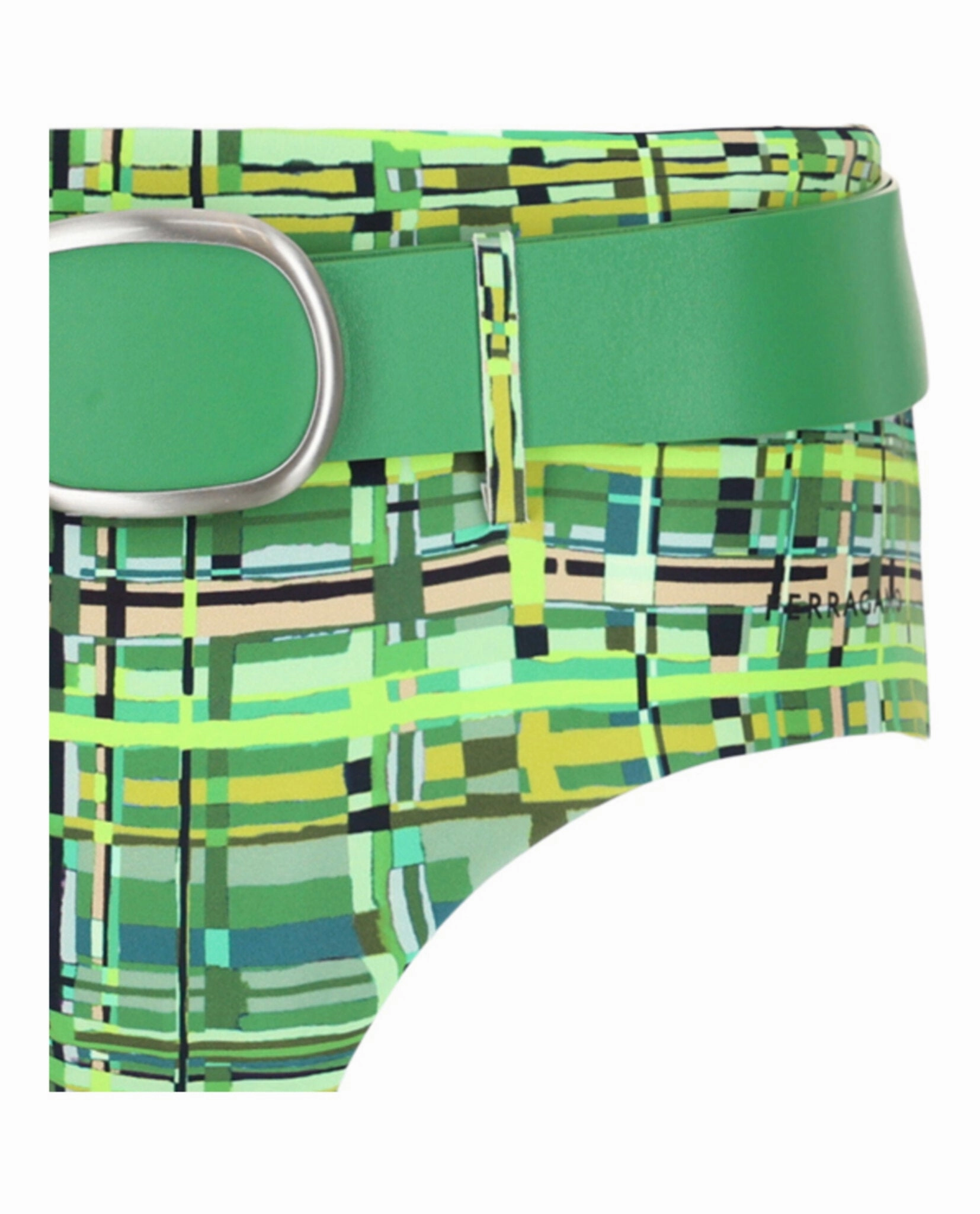 Checkered Belted Swim Bottoms