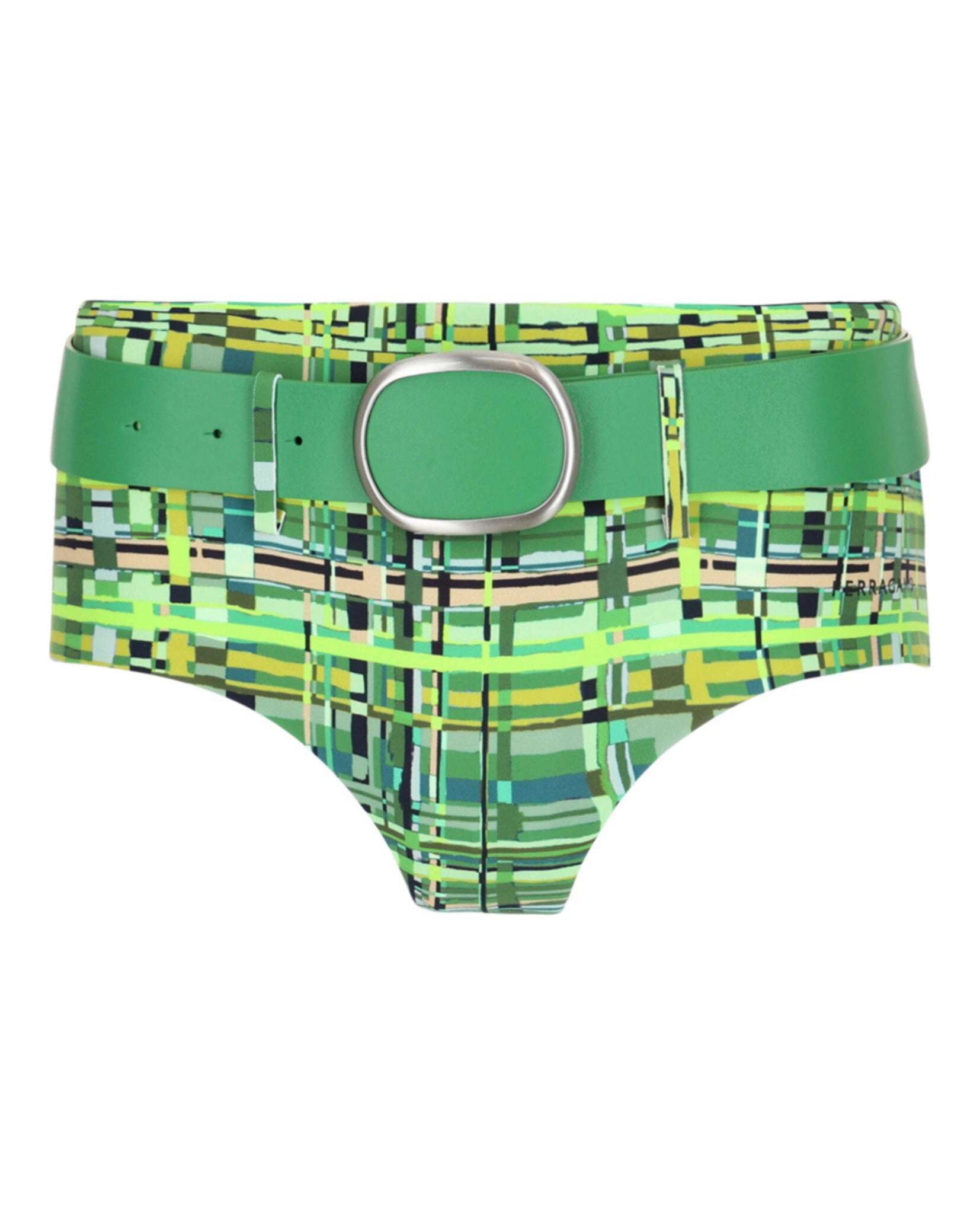 Checkered Belted Swim Bottoms Swim Womens - shirred swimwear