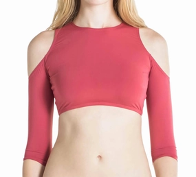Clara Bikini Crop Top In Terracotta Swim Womens - ruched swimwear outlet