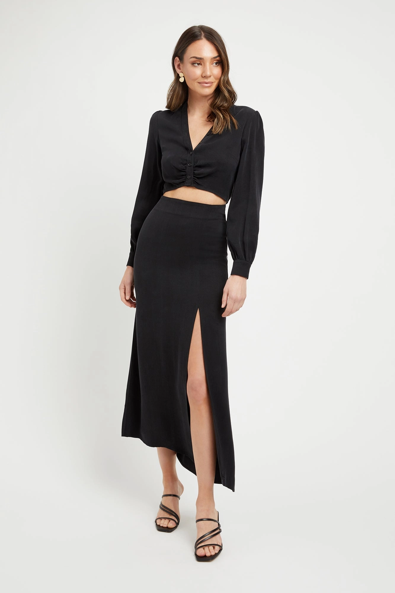 Clarisa Split Midi Skirt womens leggings best offer