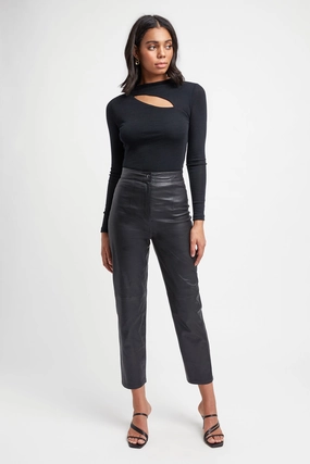 Clemence Leather Trouser womens jeans online discount