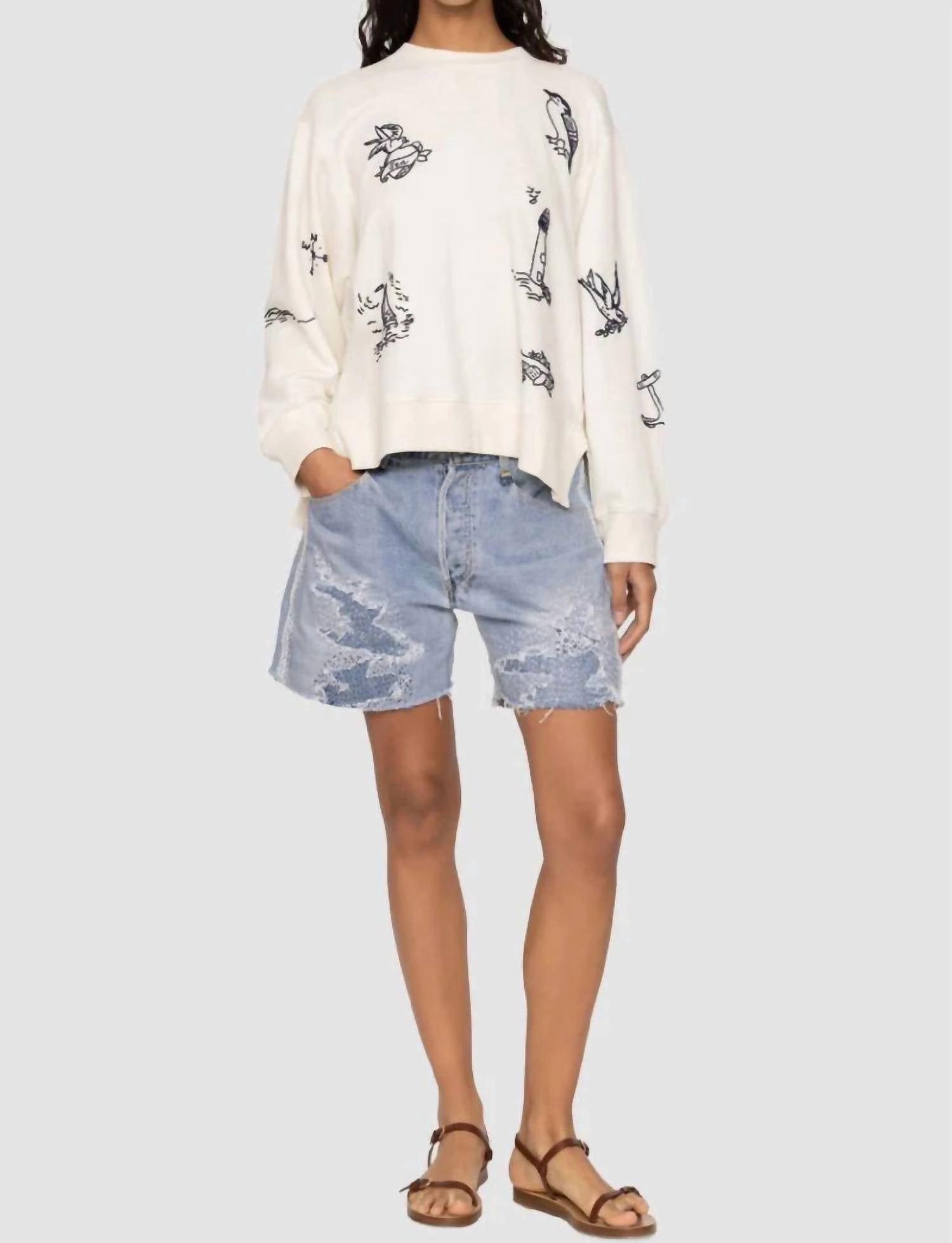 Clyde Lighthouse Sweatshirt In Cream