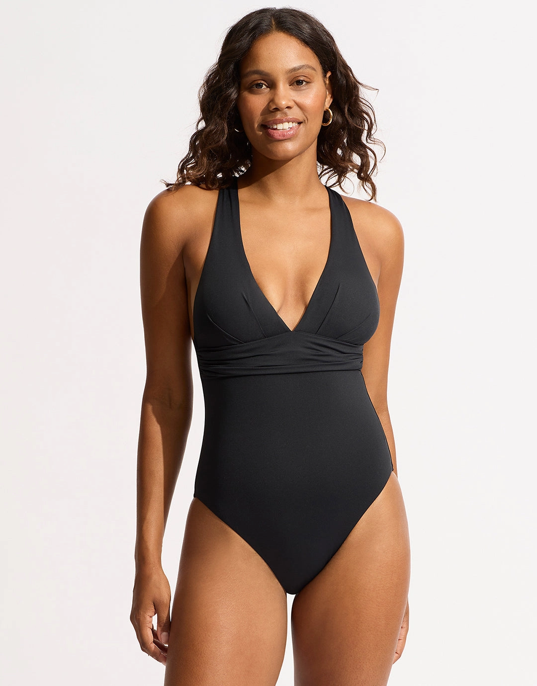 Collective Cross Back Swimsuit - Black Seafolly - Seafolly bikinis sale