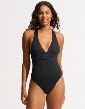 Collective Cross Back Swimsuit - Black Seafolly - Seafolly bikinis sale