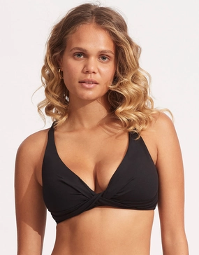 Collective DD Double Wrap Front Bikini Top - Black Seafolly - Seafolly bikinis sale