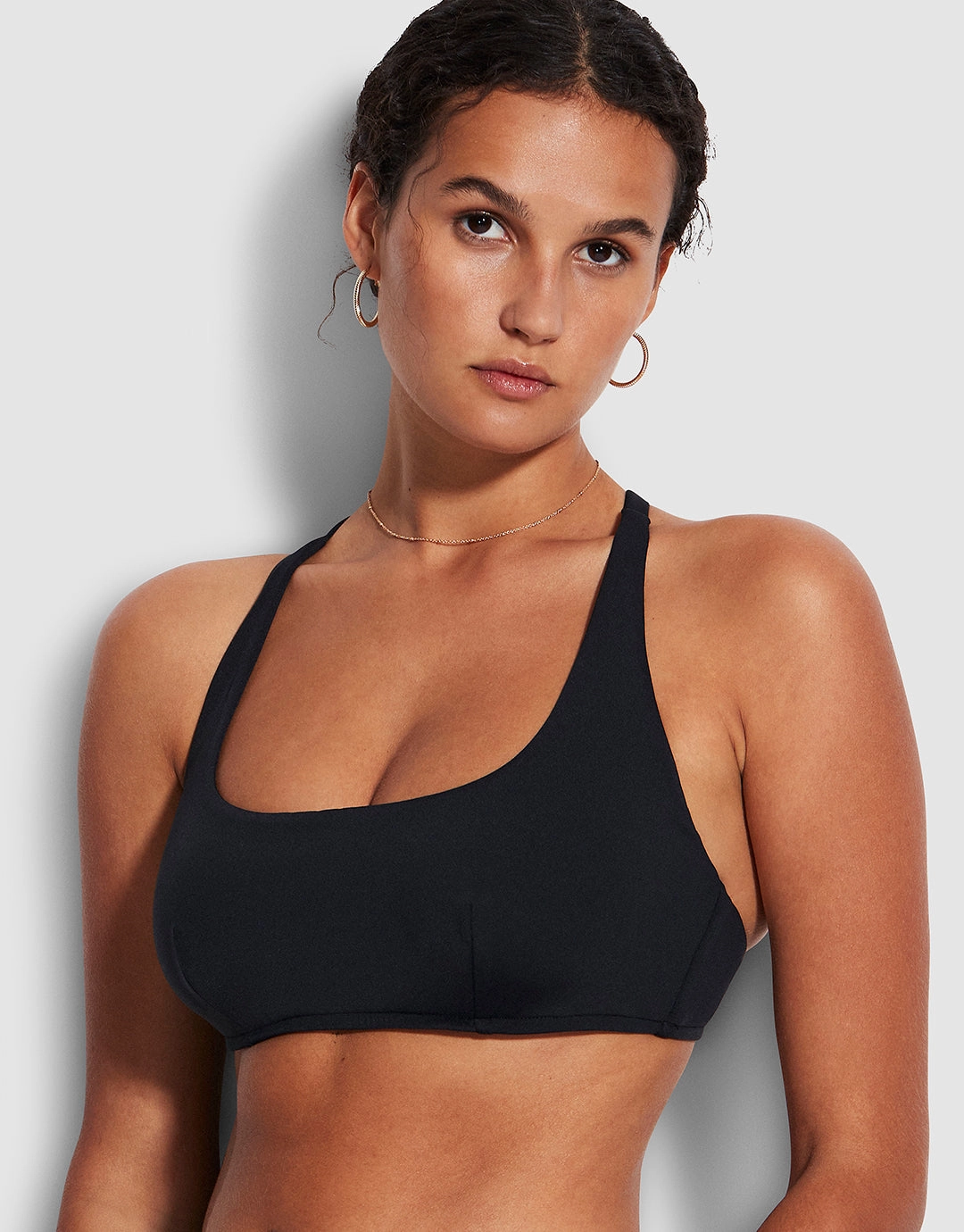 Collective DD Scoop Neck Halter Bikini Top - Black Seafolly - Seafolly bikinis sale