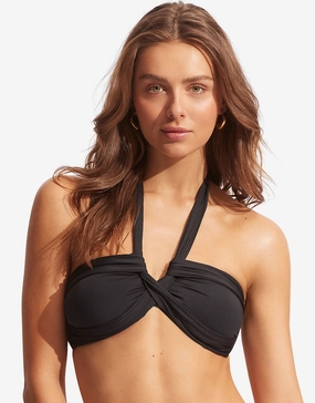 Collective Halter Bandeau Bikini Top - Black Seafolly - Seafolly bikinis sale