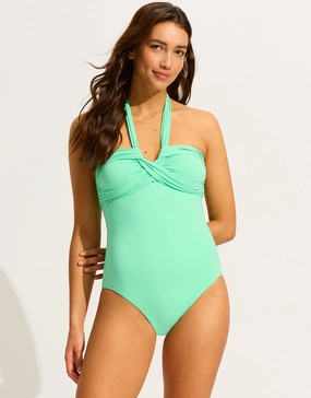 Collective Halter Bandeau Swimsuit - Mint Seafolly - Seafolly bikinis sale