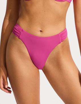 Collective High Leg Ruched Side Bikini Pant - Hot Pink Seafolly - Seafolly bikinis sale