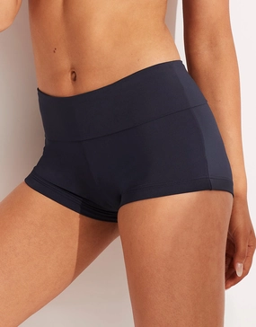 Collective Roll Top Boyleg Bikini Pant - Black Swim Womens - one-pieces cheap