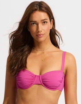 Collective Ruched Underwired Bikini Top - Hot Pink Seafolly - Seafolly bikinis sale