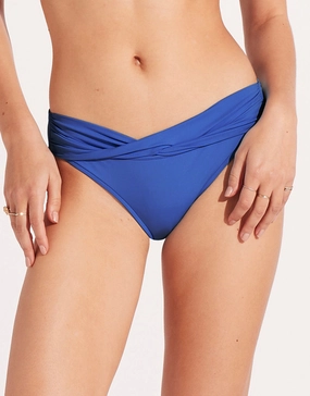 Collective Twist Band Hipster Bikini Pant - Azure Seafolly - Seafolly bikinis sale