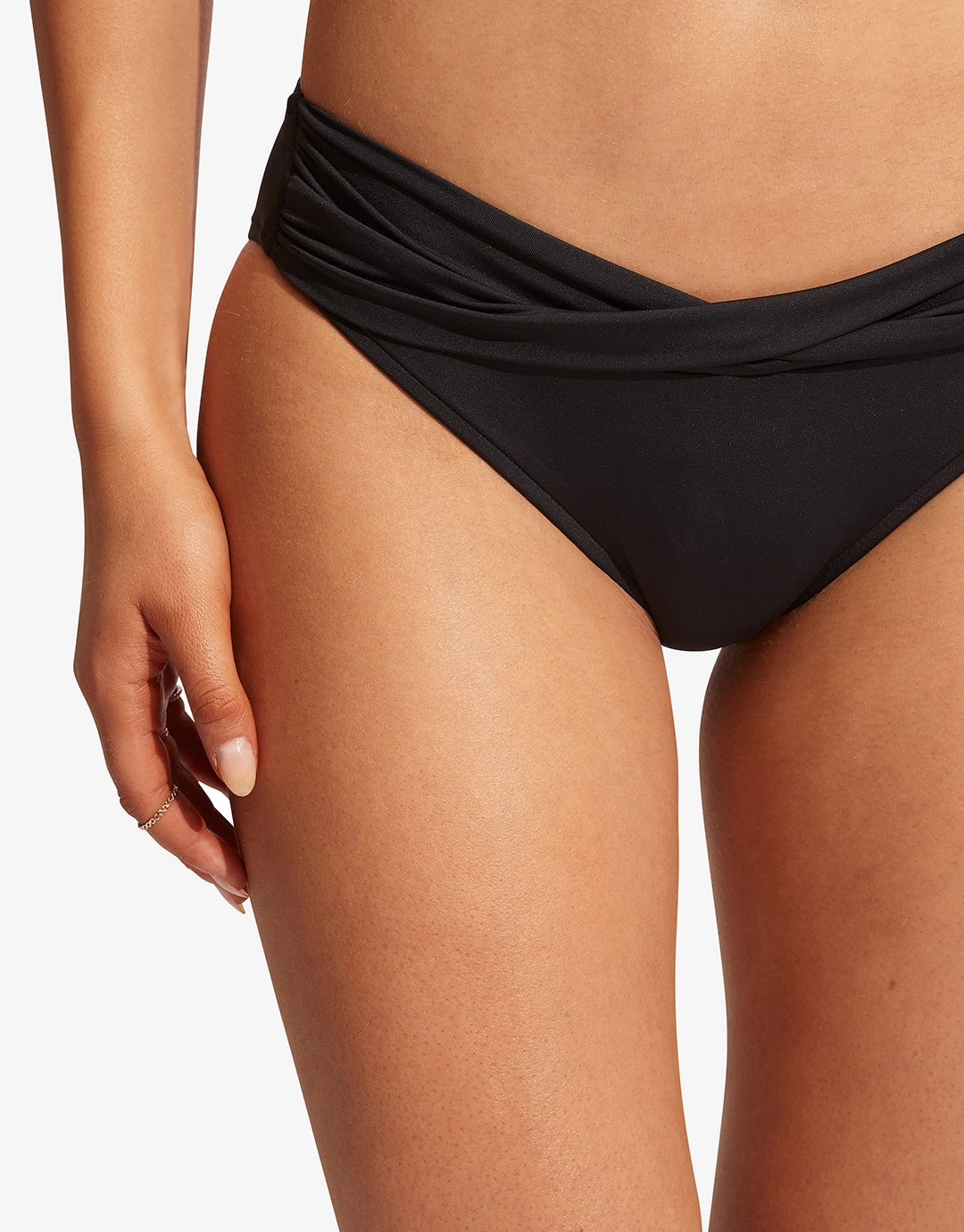 Collective Twist Band Hipster Bikini Pant - Black