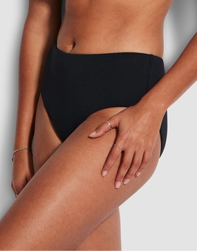 Collective Wide Side Retro Bikini Pant - Black Seafolly - Seafolly bikinis sale