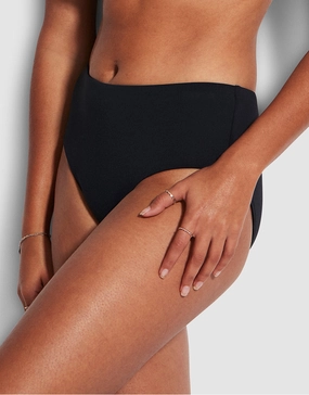 Collective Wide Side Retro Bikini Pant - Black Swim Womens - swimsuits outlet