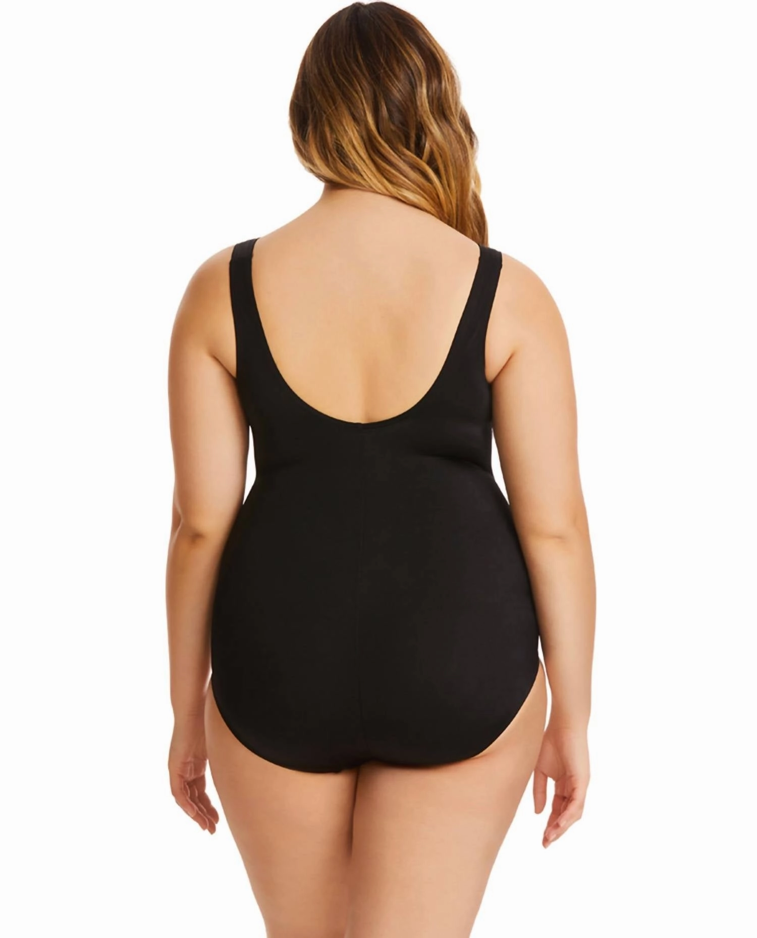 Color Block One Piece Swimsuit - Plus In Stained Glass Blue