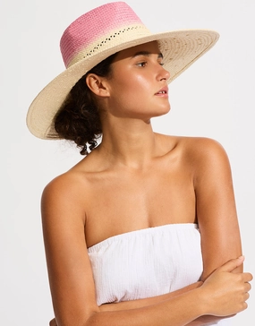 Colour Crush Wide Brim Hat - Fuchsia Rose Seafolly - Seafolly bikinis sale