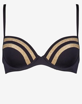 Construction Moulded Underwired Bikini Top - Black Maryan Mehlhorn - Maryan Mehlhorn dresses
