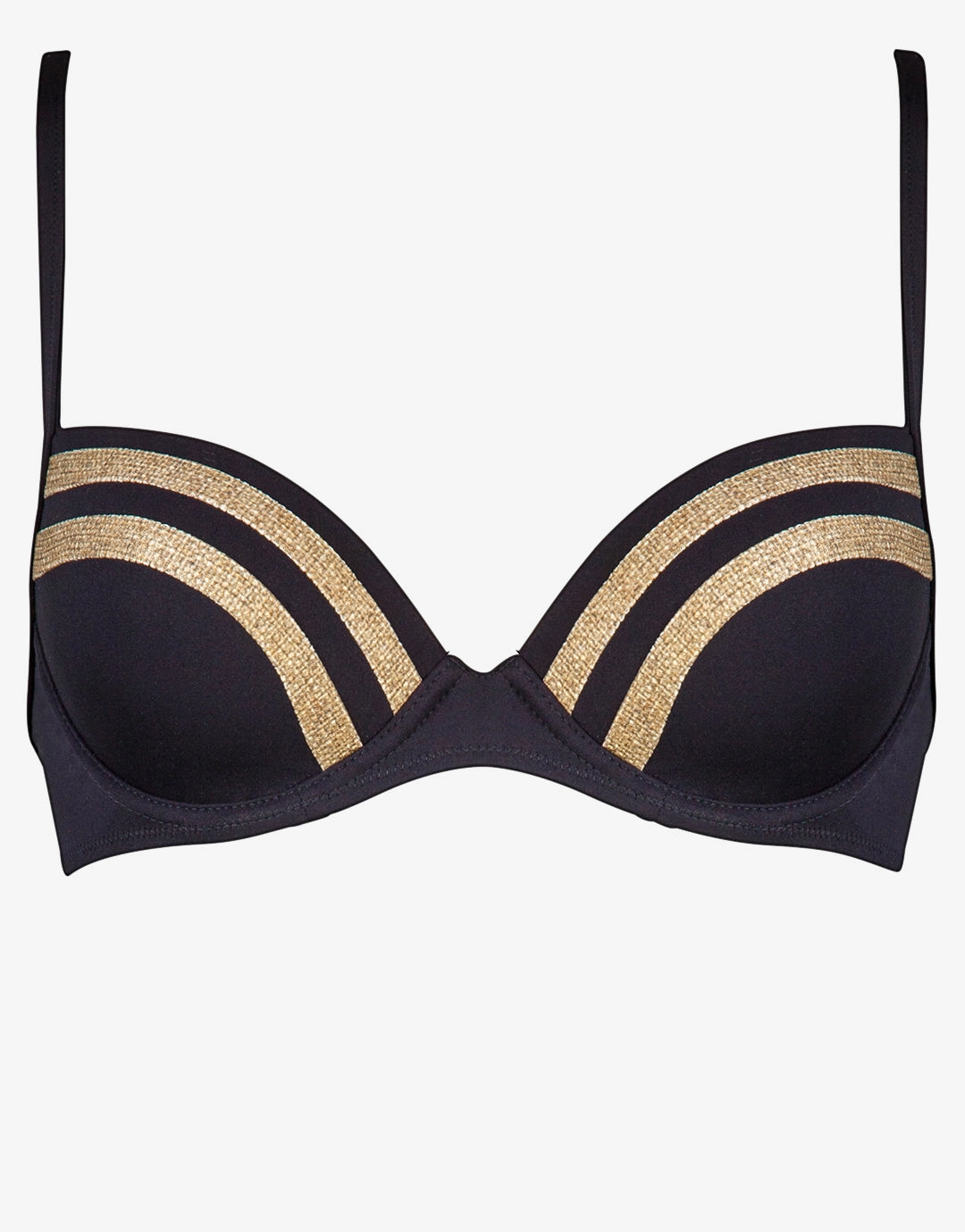 Construction Moulded Underwired Bikini Top - Black Maryan Mehlhorn - Maryan Mehlhorn dresses