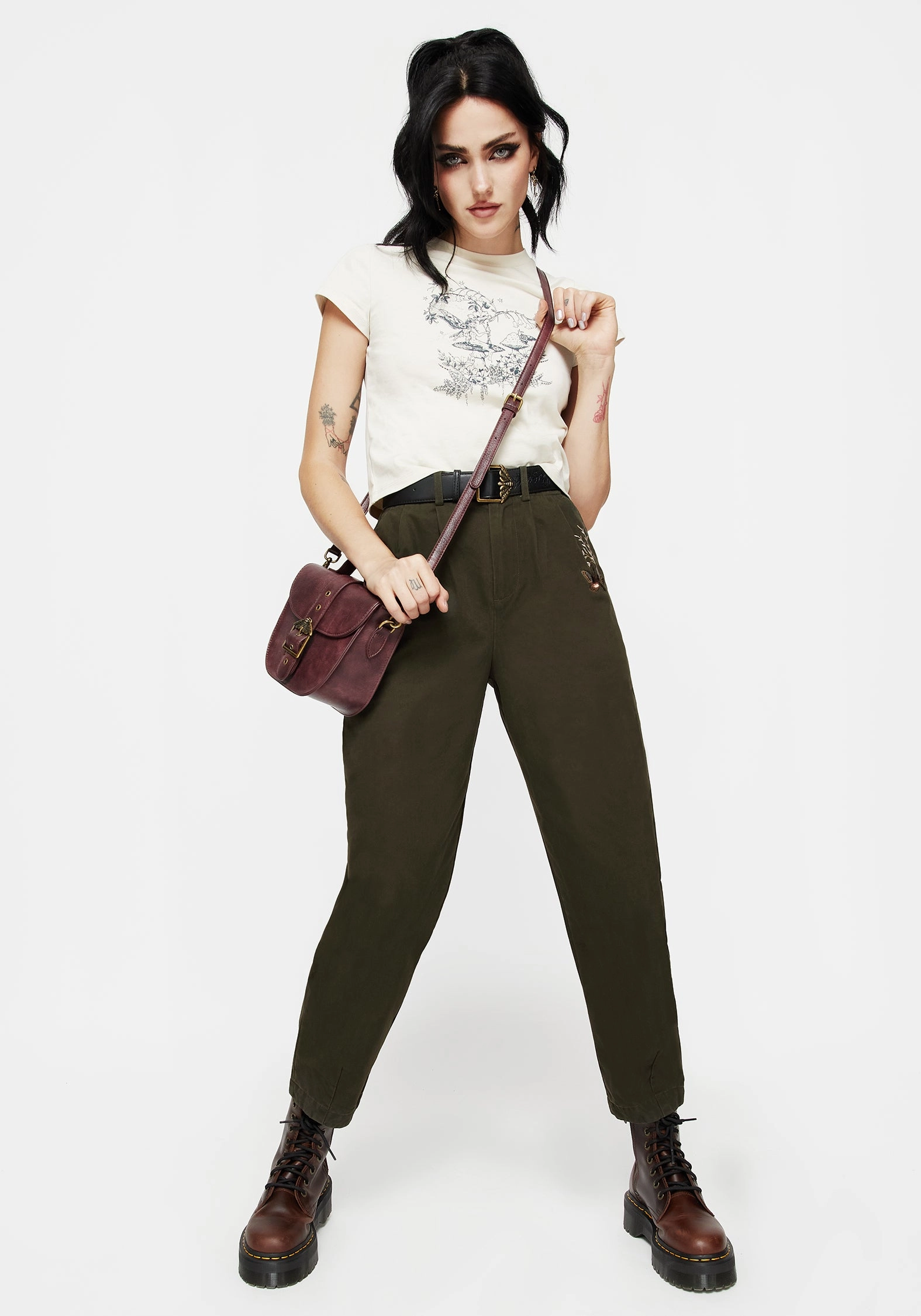 Copia Embroidered Tapered Tailored Trousers