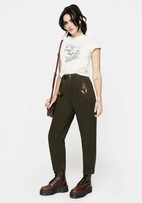 Copia Embroidered Tapered Tailored Trousers Bottoms Womens - women's jeans sale