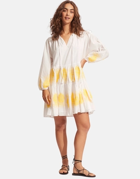 Corsica Embroidery Tier Dress - White Seafolly - Seafolly bikinis sale