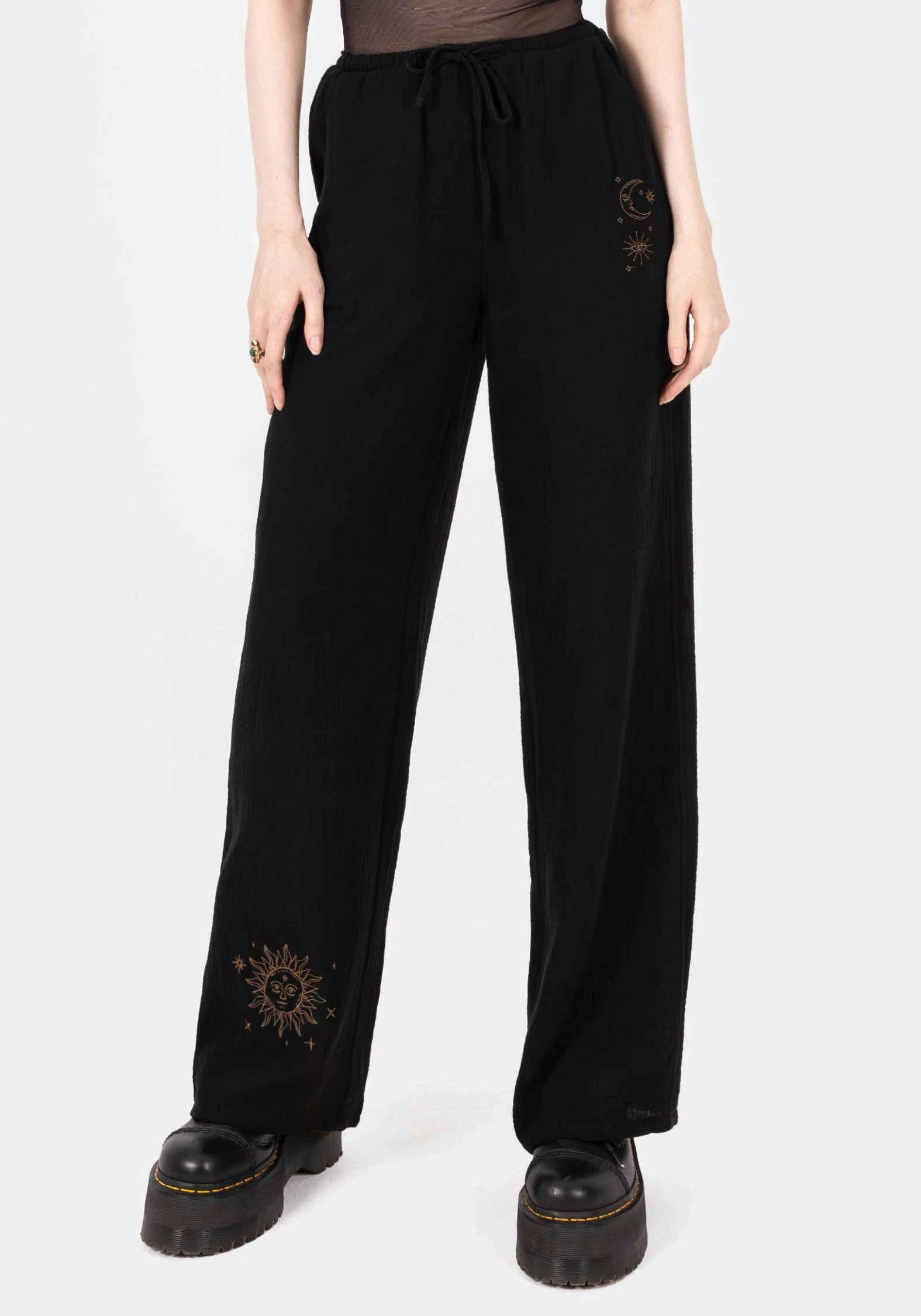 Cosmos Embroidered Wide Leg Trousers Bottoms Womens - women's jeans sale
