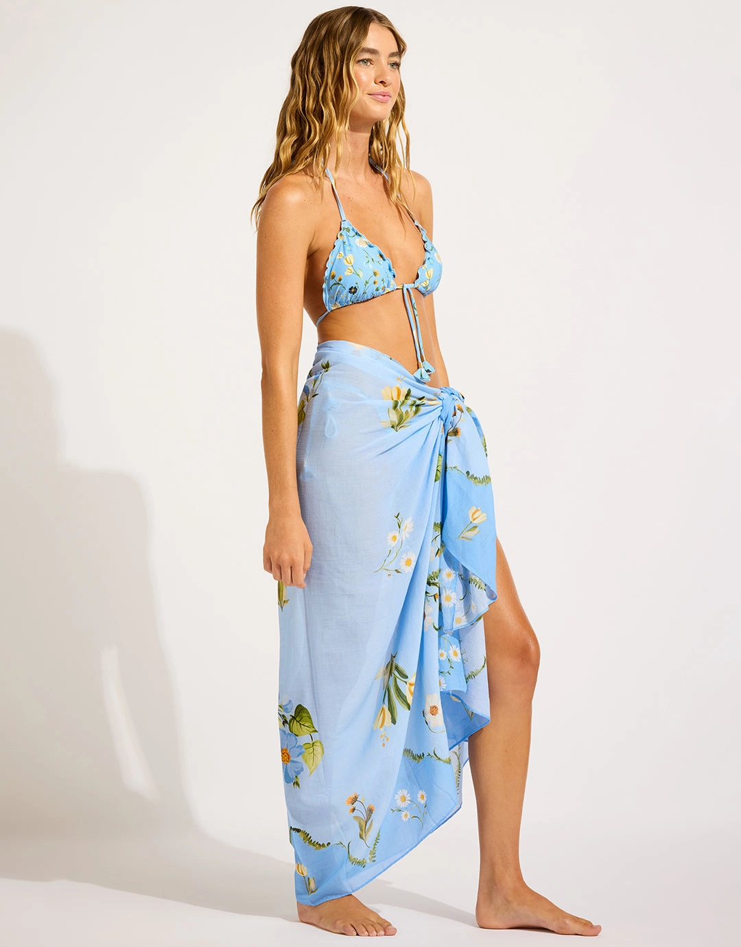 Cotton Gauze Sarong - Cornflower