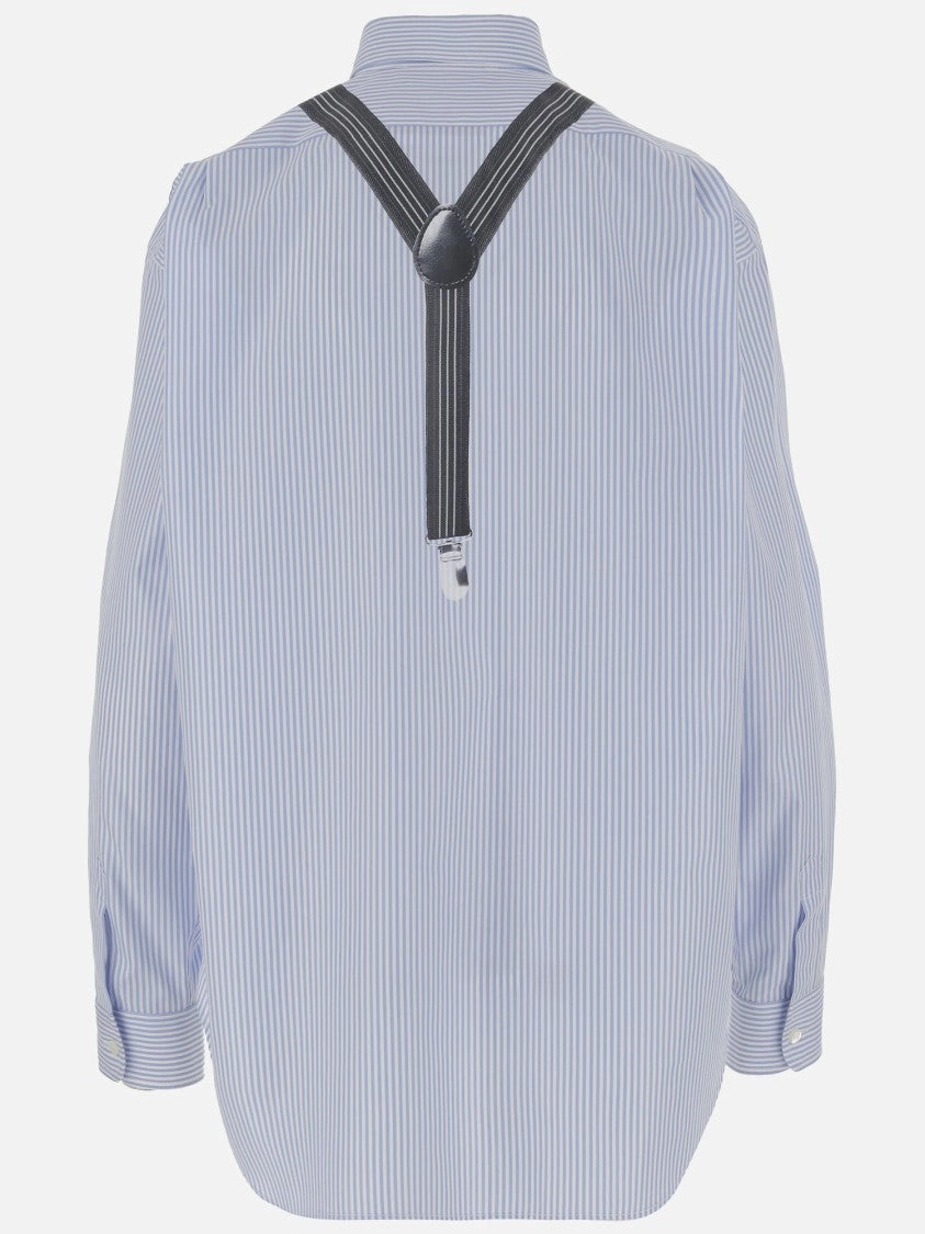 Cotton Poplin Shirt With Suspender Print