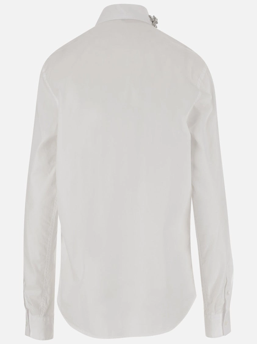 Cotton Shirt With Floral Decoration
