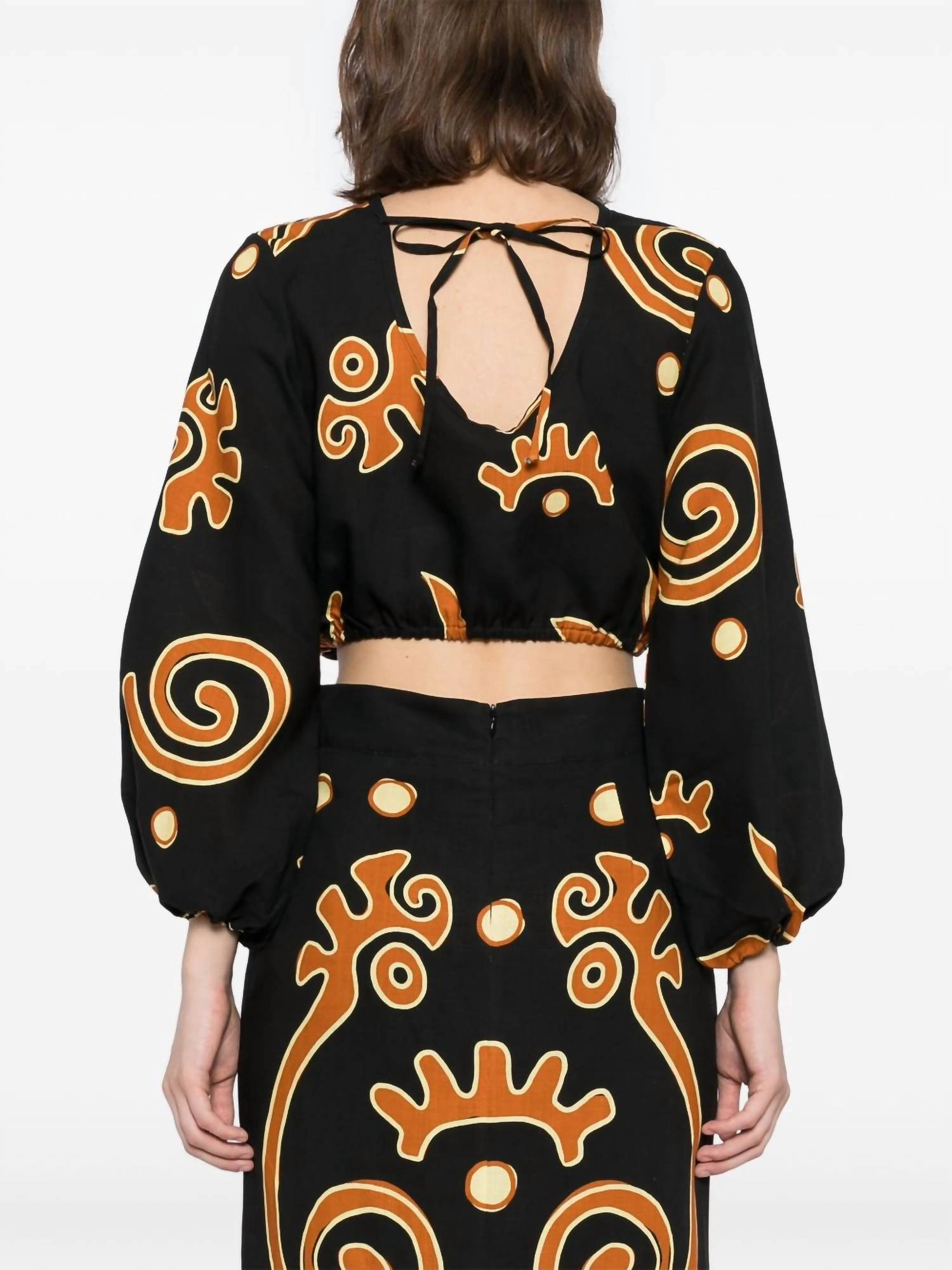 Crew Neck Bena Top In Black