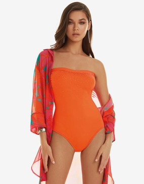 Cristal Bandeau Swimsuit - Orange Roidal - Roidal activewear best price