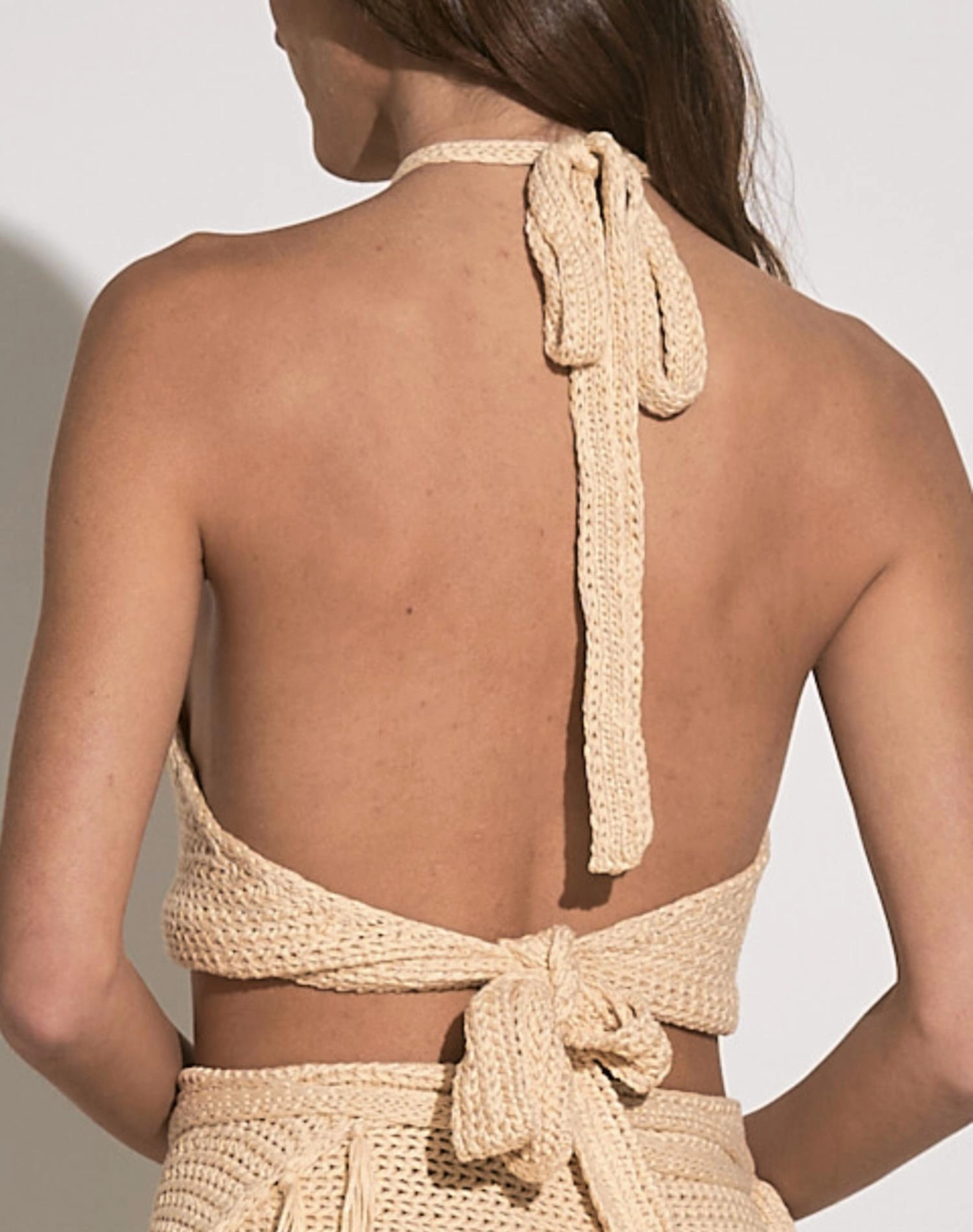 Crochet Halter Top In Natural