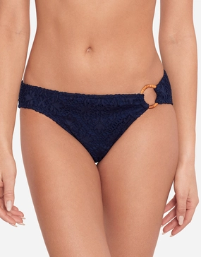 Crochet Rattan Ring Bikini Pant - Navy Swim Womens - one-pieces cheap